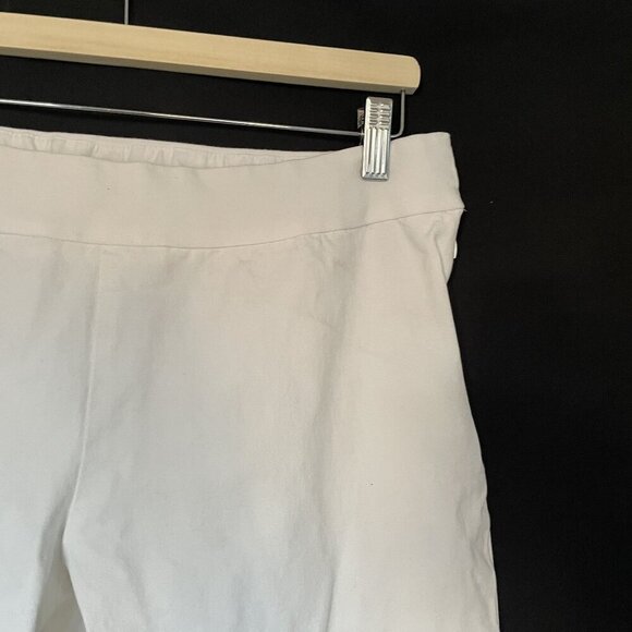 Lands End Womens Fit 2 White Stretch Cotton Blend Pants Size 12 side zip - Picture 2 of 7